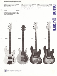 Mann Guitars 70s Catalog Page 9
